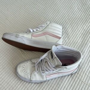 White high top vans shoe, size 9 women’s.